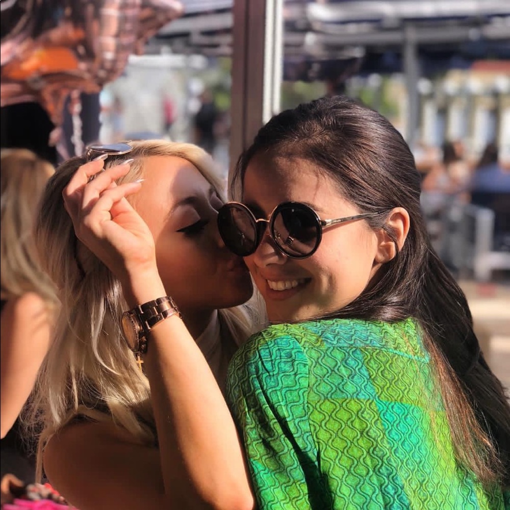 Prada 50TS Black/Gold Round Sunglasses